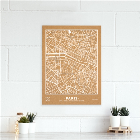 Cork board Paris map size L