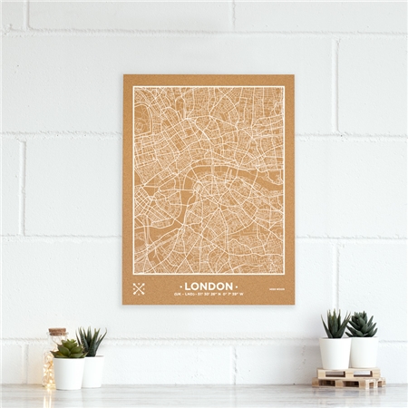 Cork board London map size L