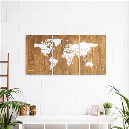 Wooden board World map size XXL