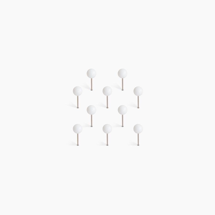 Set of white pins
