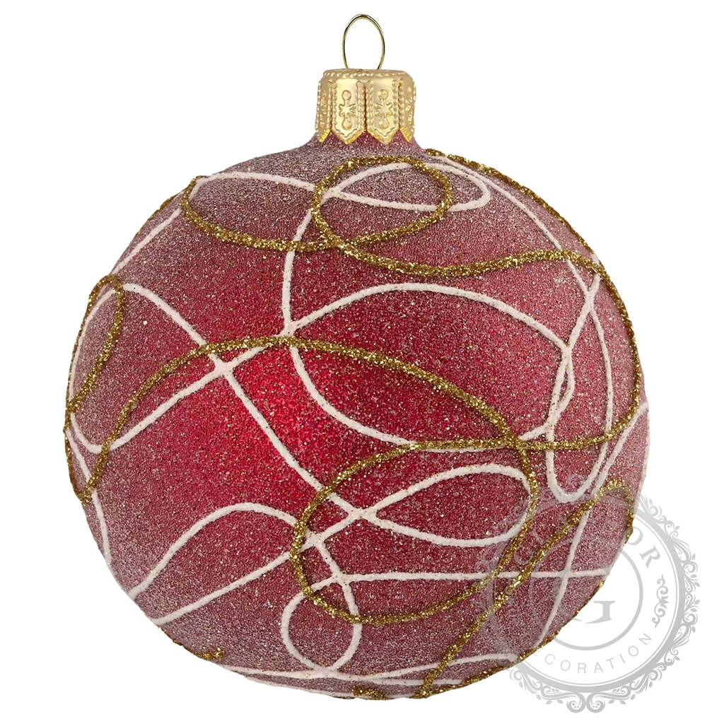 Claret-Colored Matte Ball-Shaped Ornaments, Decor Ř 8cm