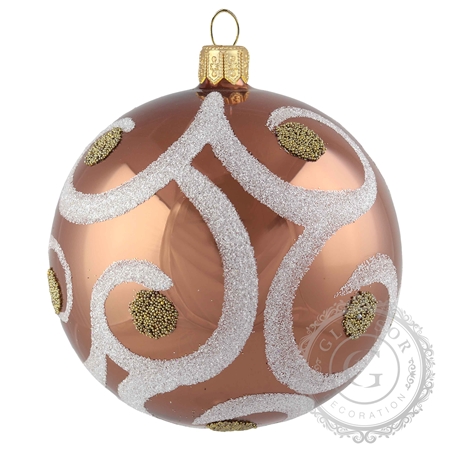 Christmas Ball in Brown Colour with Decor 6 cm