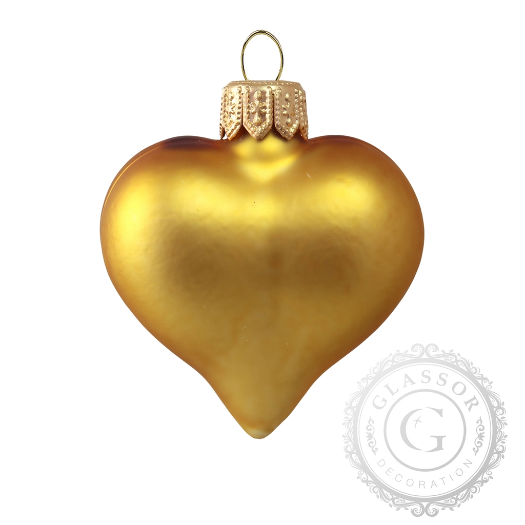 Matt golden Christmas heart ornament