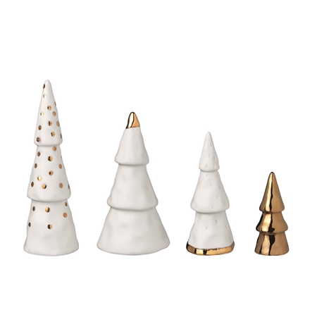Set of decorative porcelain trees