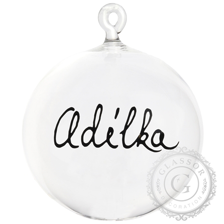 Clear ball with custom inscription