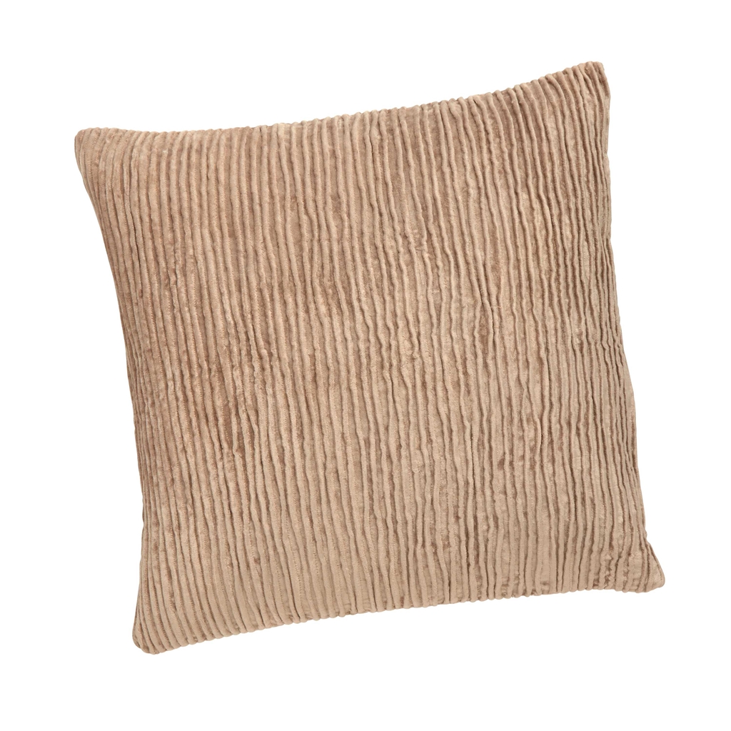 Beige suede pillow with ridges