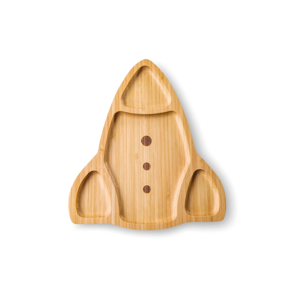 Rocket shaped bamboo serving plate