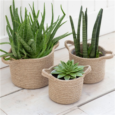 Set of 3 woven flower pot covers