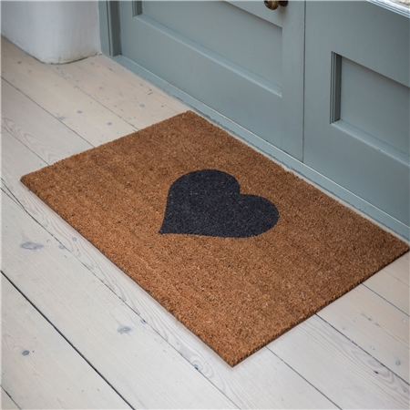 Doormat with a heart motif
