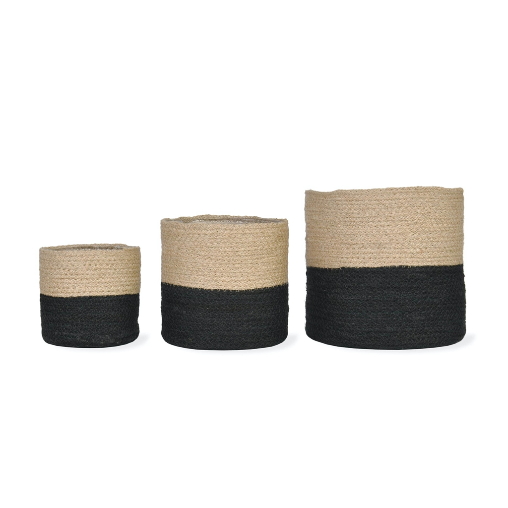 Set of jute flower pot covers