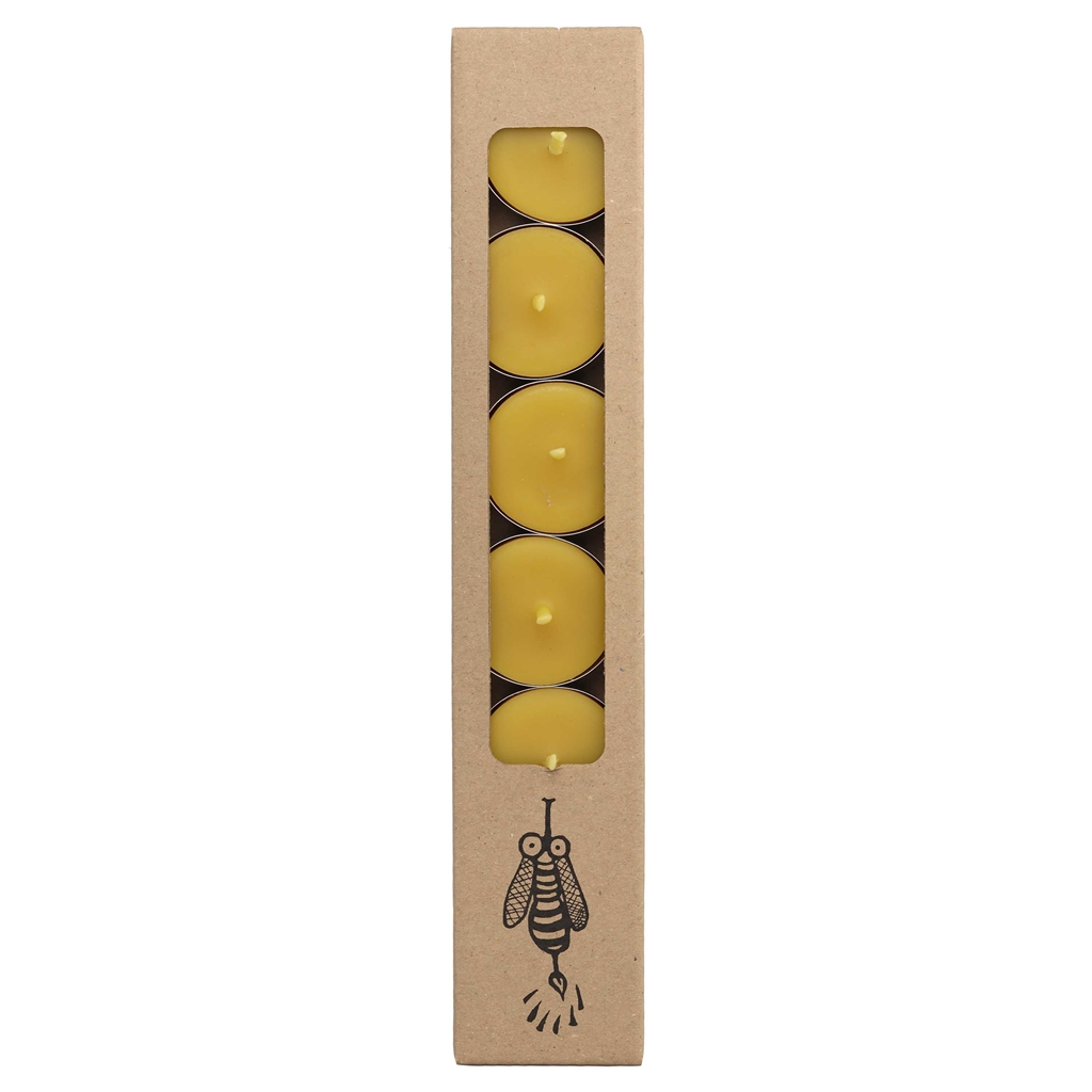 Beeswax tea candles 6 pcs