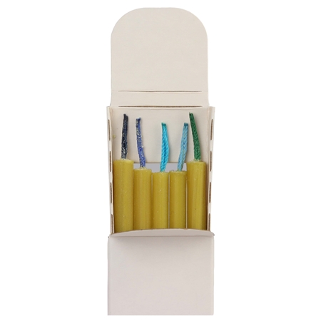 Birthday candles beeswax 5pcs blue