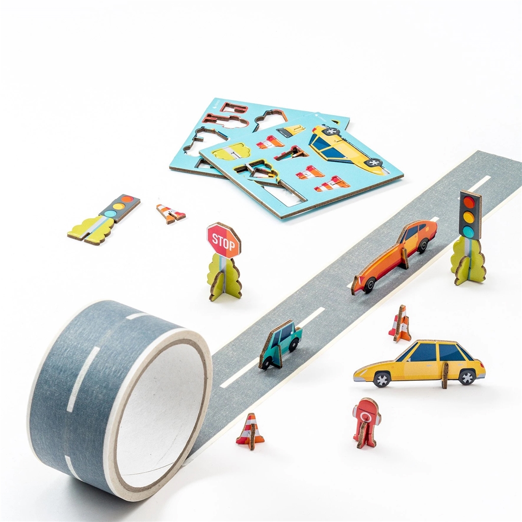 Toy adhesive tape road