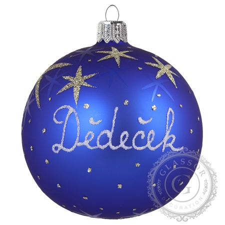 Christmas tree ball with name blue