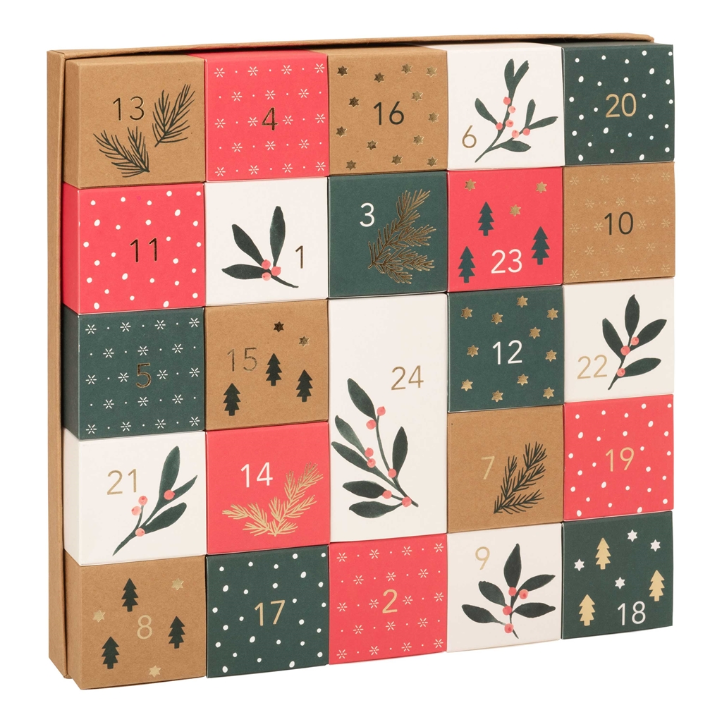 Advent calendar mistletoe theme