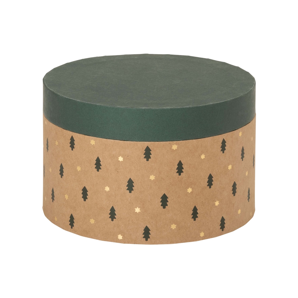 Round gift box trees theme