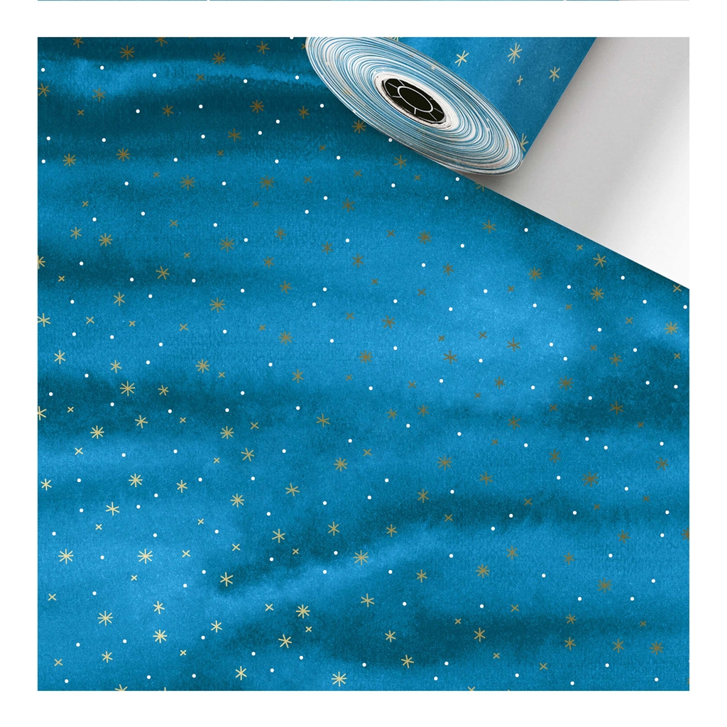 Night sky blue wrapping paper