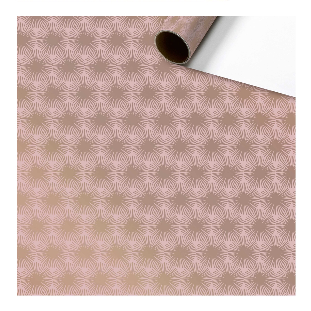 Pale pink wrapping paper with golden décor