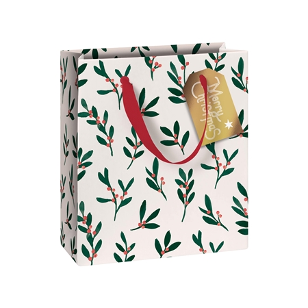 Small gift bag painted mistletoe twigs
