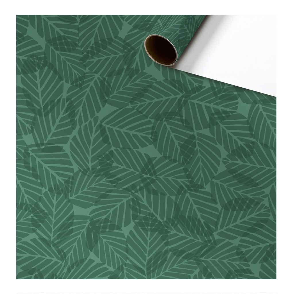 Dark green gift paper leaf decor