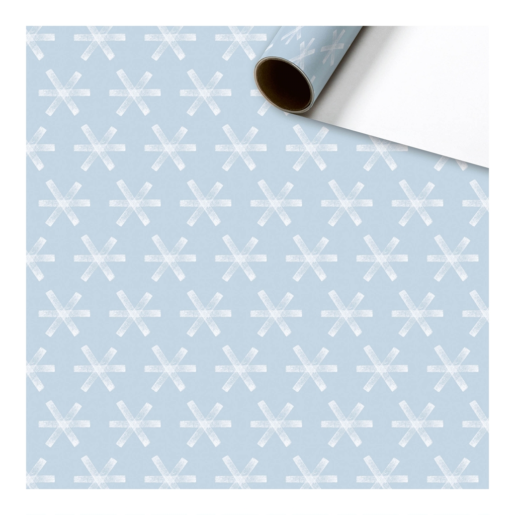 Winter blue gift paper with snowflakes