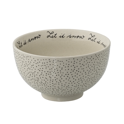 Ceramic bowl with Let it snow inscription