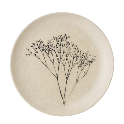 Ceramic plate with meadow illustration