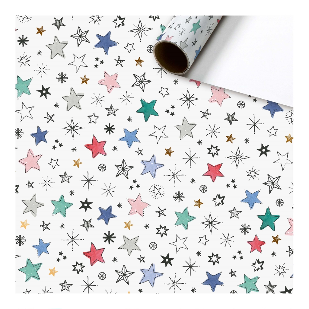 White gift paper with stars