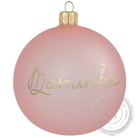 Personalised Christmas tree ball with name pink