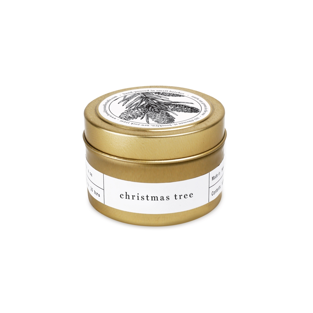 Scented golden tin candle Christmas Tree