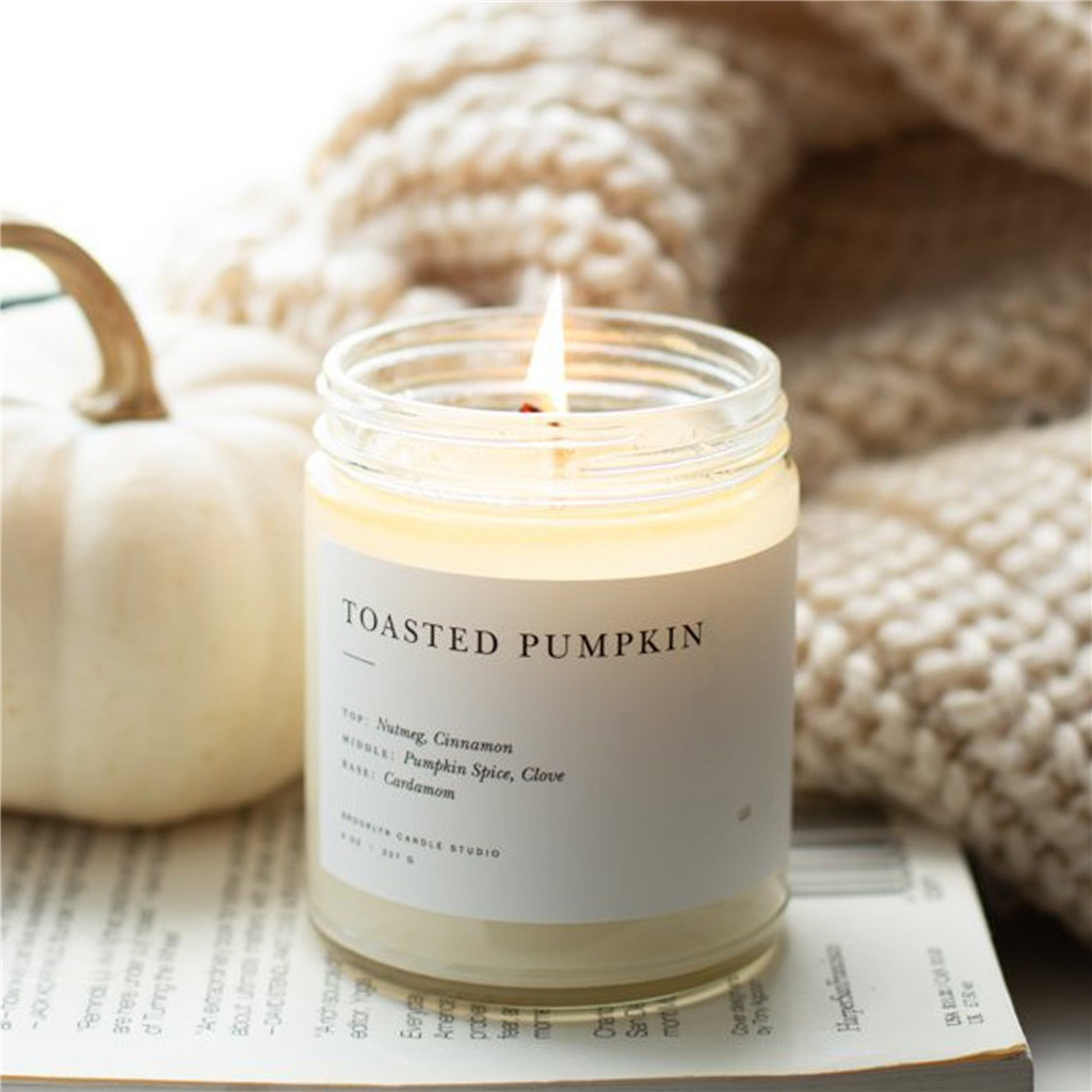 Scented candle in a glass jar Toasted Pumpkin