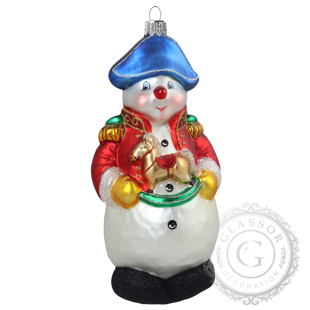 Red pirate snowman Christmas ornament
