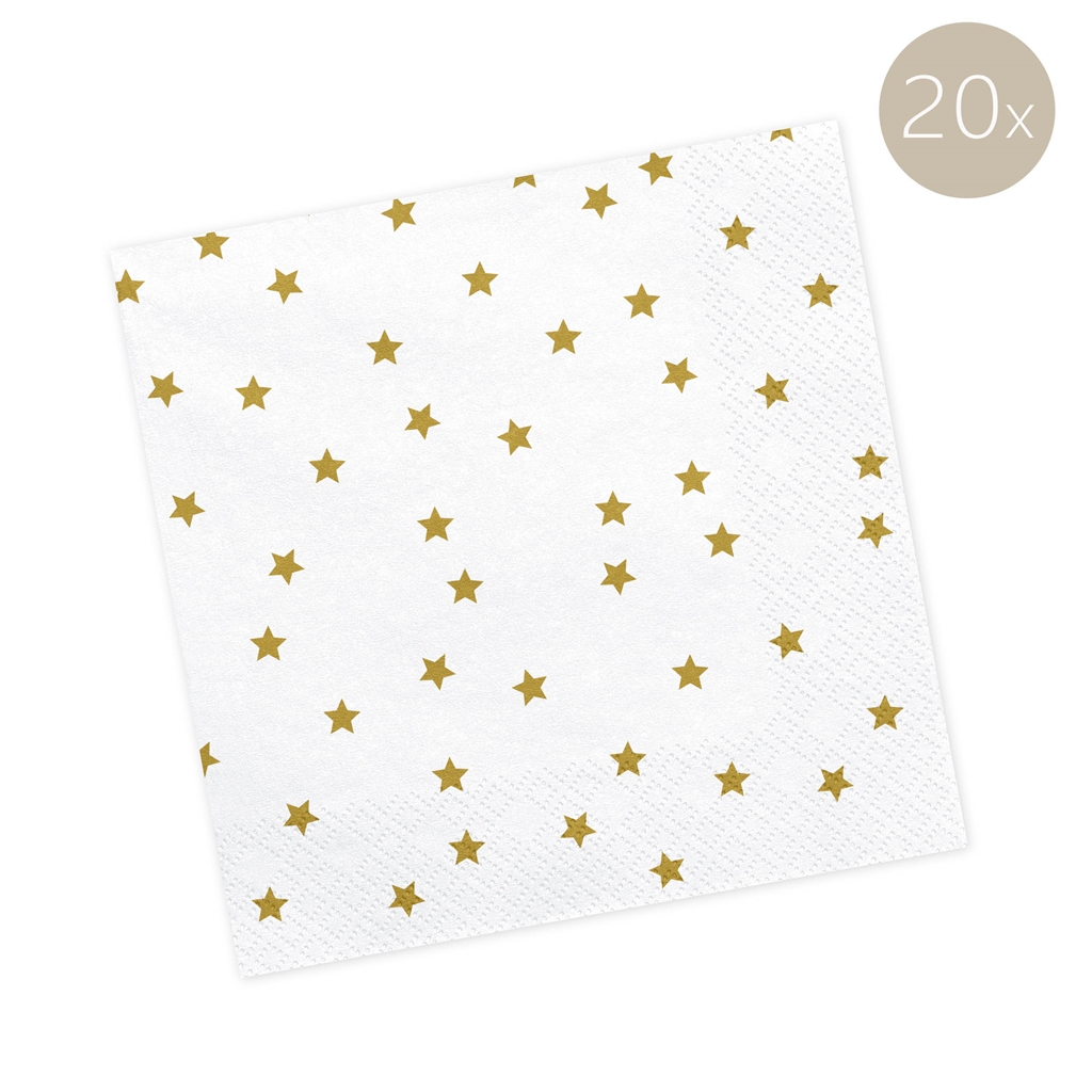 Diner napkins white with stars