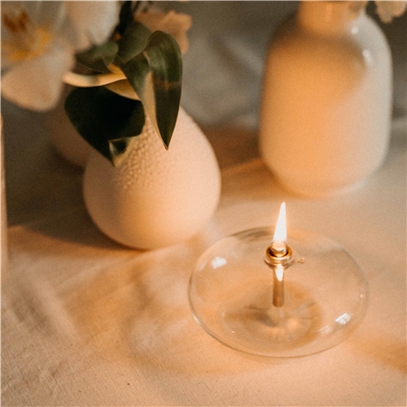 Decorative ellipse kerosene candle large