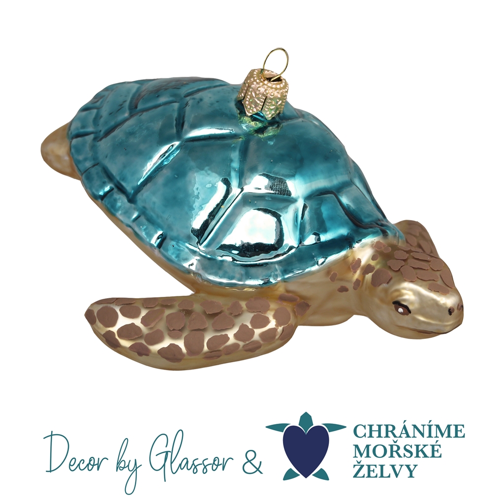 Foundation glass ornament sea turtle