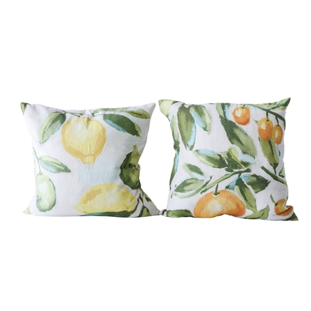 Set of two summer themed pillows with filling