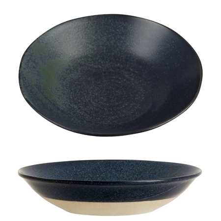 Ceramic deep plate blue