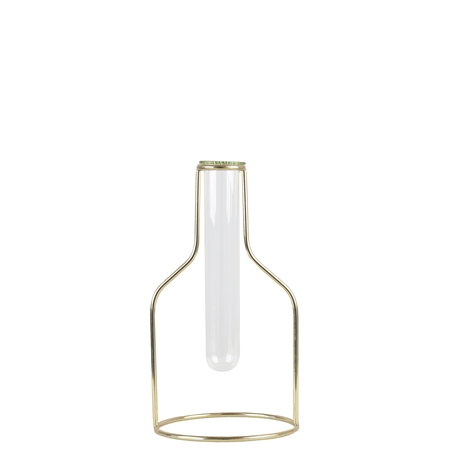 Design vase - test tube with golden stand size S