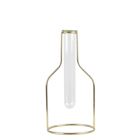 Design vase - test tube with golden stand size M