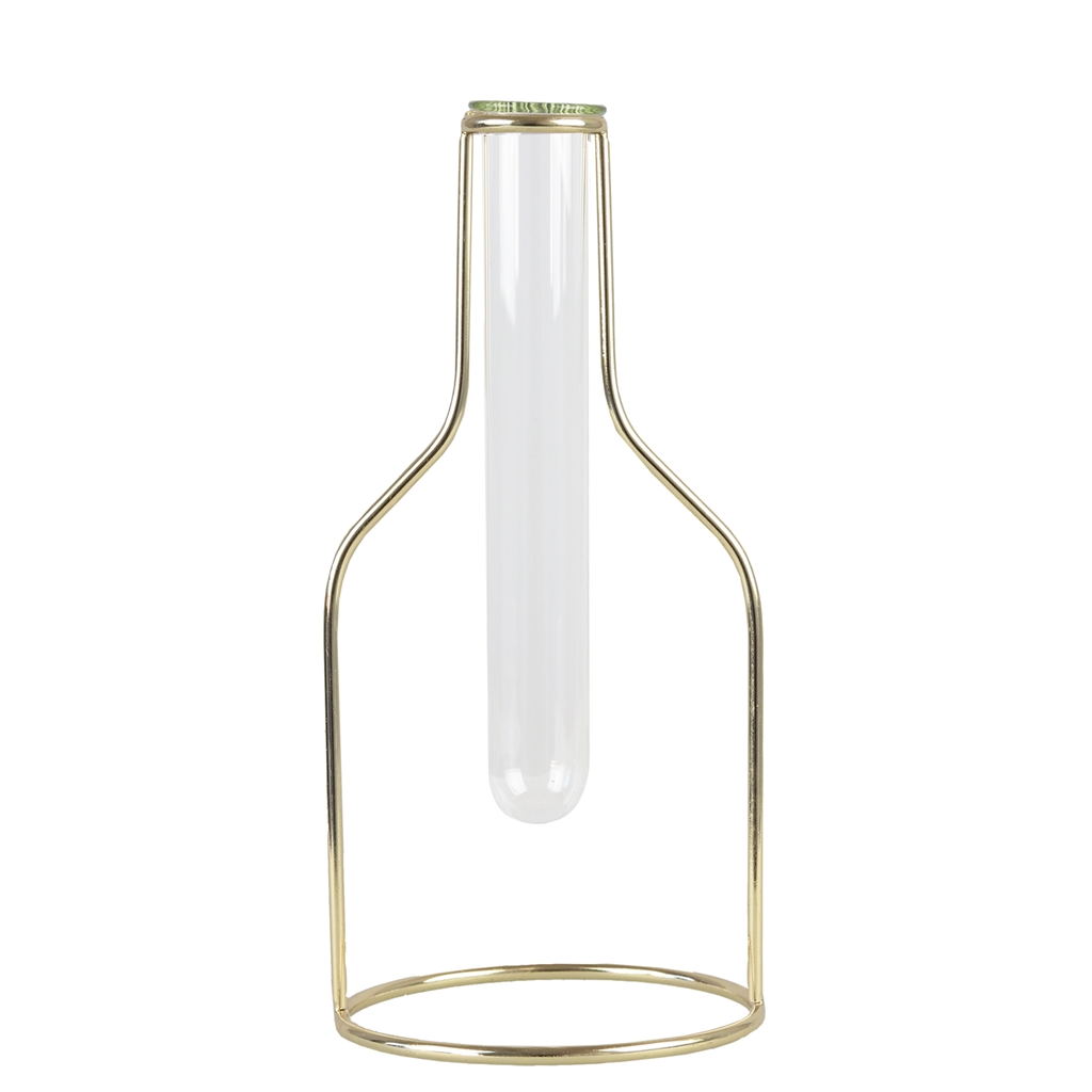 Design vase - test tube with golden stand size L