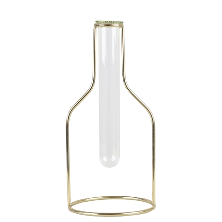 Design vase - test tube with golden stand size L