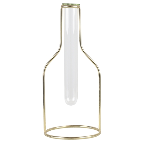 Design vase - test tube with golden stand size XL