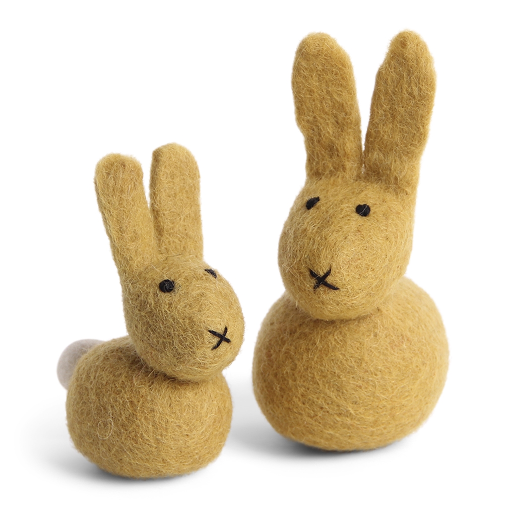 Spring decorative set of 2 felt bunnies