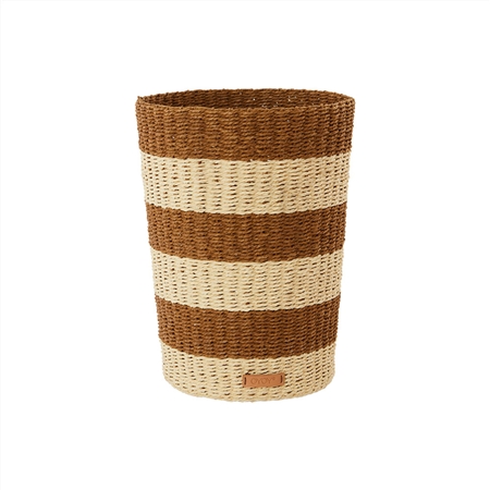 Paper bin striped brown