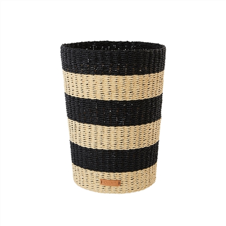 Paper bin striped black