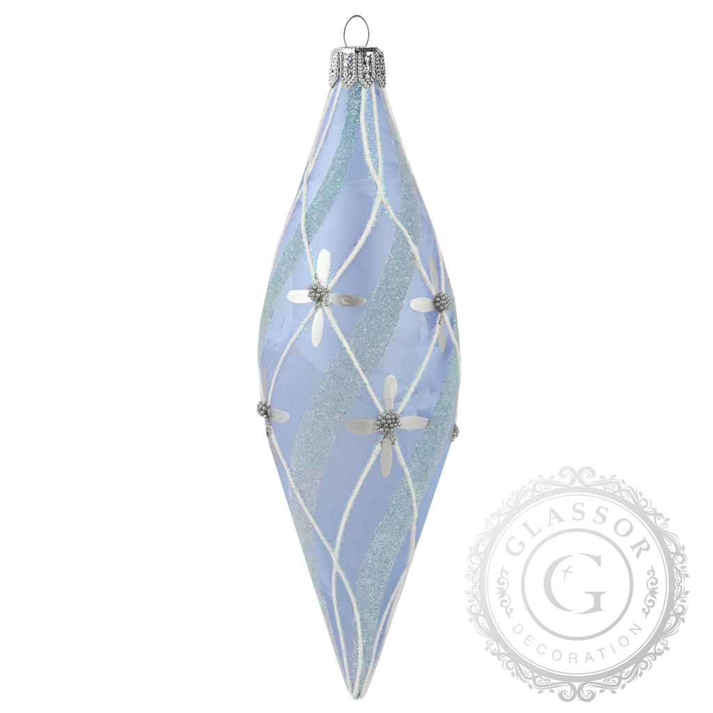 Light powder blue Christmas drop with bead décor
