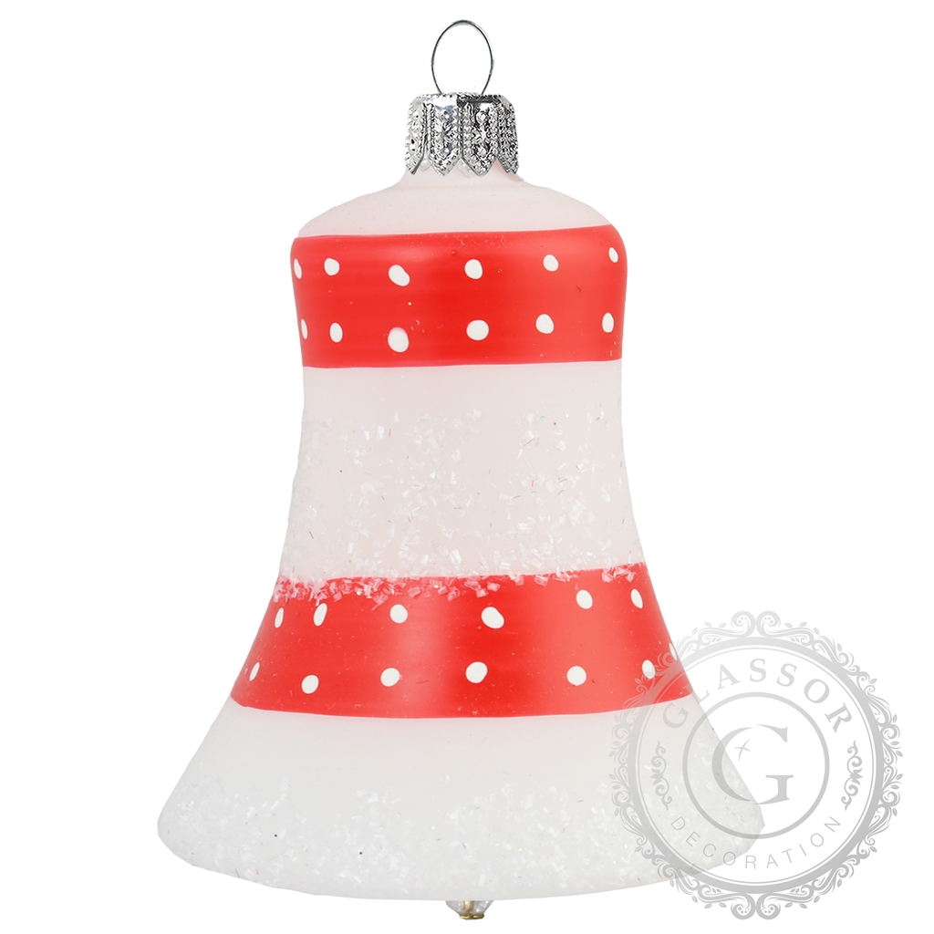 White-red glass bell