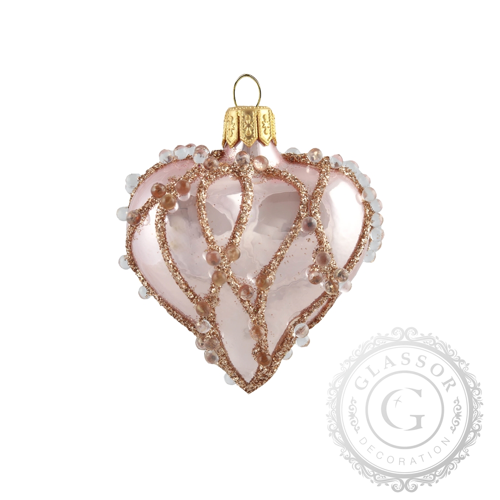 Pink porcelain heart with decor