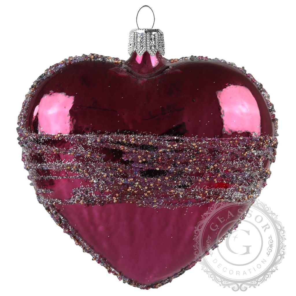 Burgundy glass heart