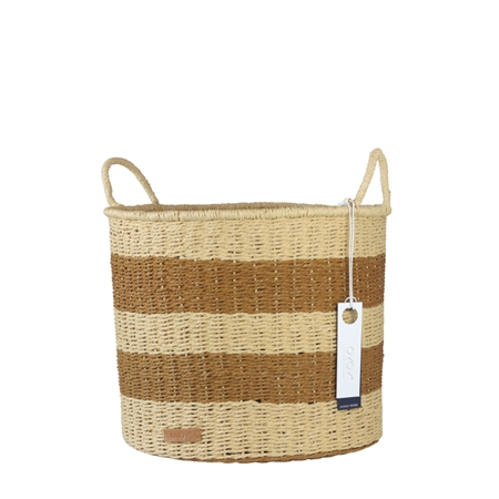 Striped knitted basket small